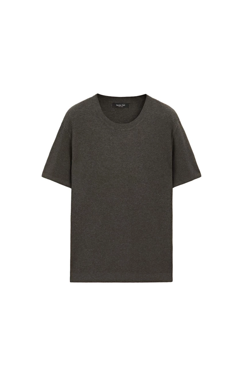 Свитер из смесового хлопка с коротким рукавом