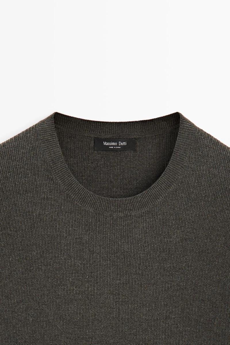 Свитер из смесового хлопка с коротким рукавом