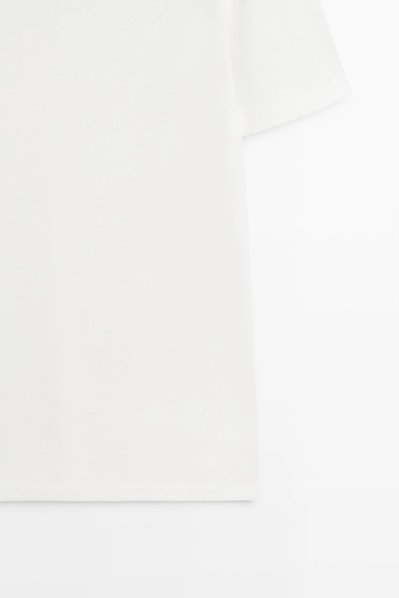 Футболка из льна и хлопка с двойным воротником