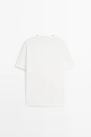 Футболка из льна и хлопка с двойным воротником- Заказать в России