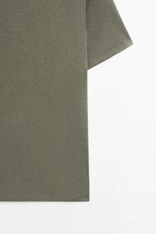 Футболка из льна и хлопка с двойным воротником- Заказать в России