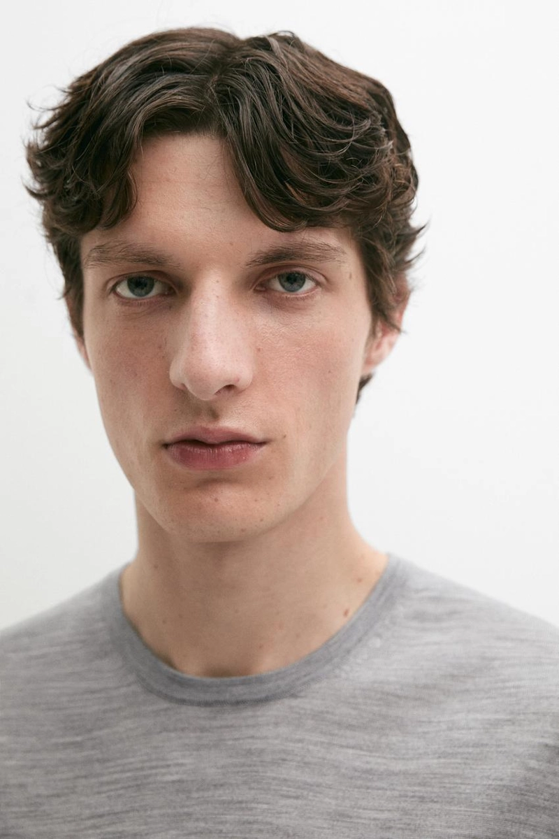 Вязаная футболка из шерстяно-лиоцелловой смеси