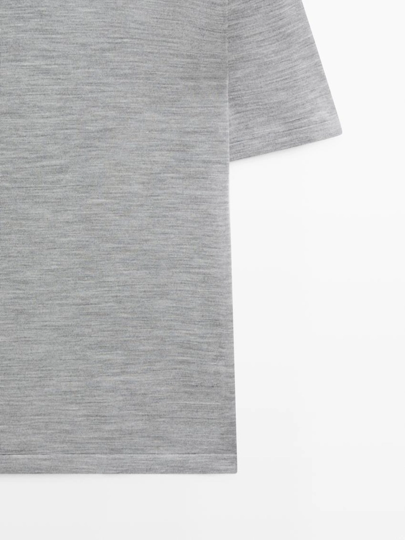 Вязаная футболка из шерстяно-лиоцелловой смеси