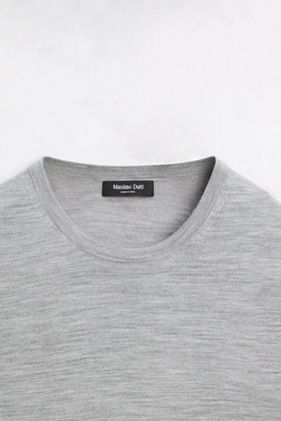 Вязаная футболка из шерстяно-лиоцелловой смеси- Заказать в России