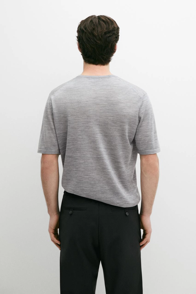 Вязаная футболка из шерстяно-лиоцелловой смеси