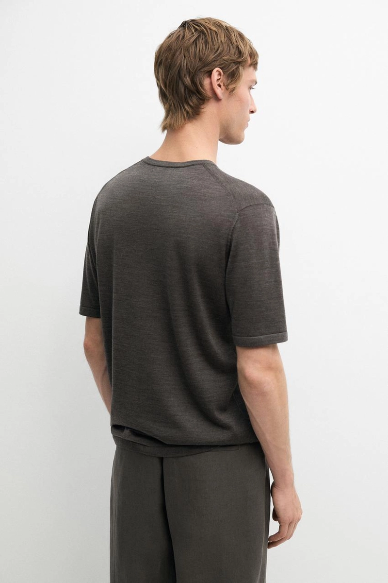 Вязанная футболка из шерстяной смеси