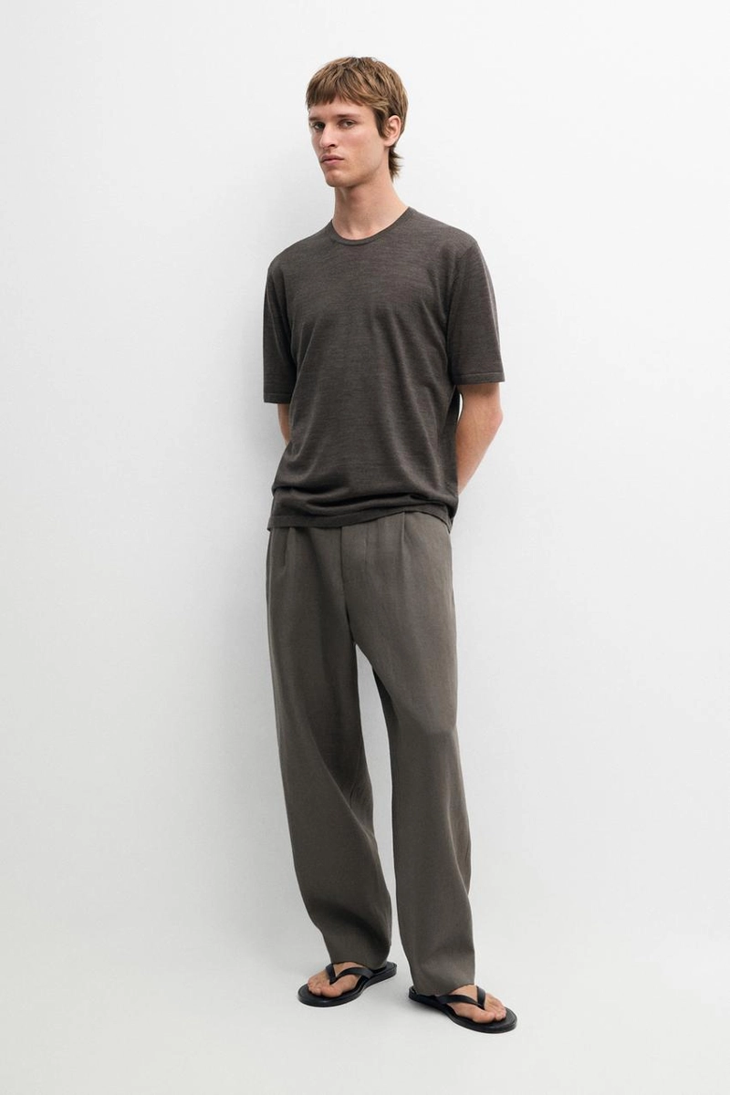 Вязанная футболка из шерстяной смеси