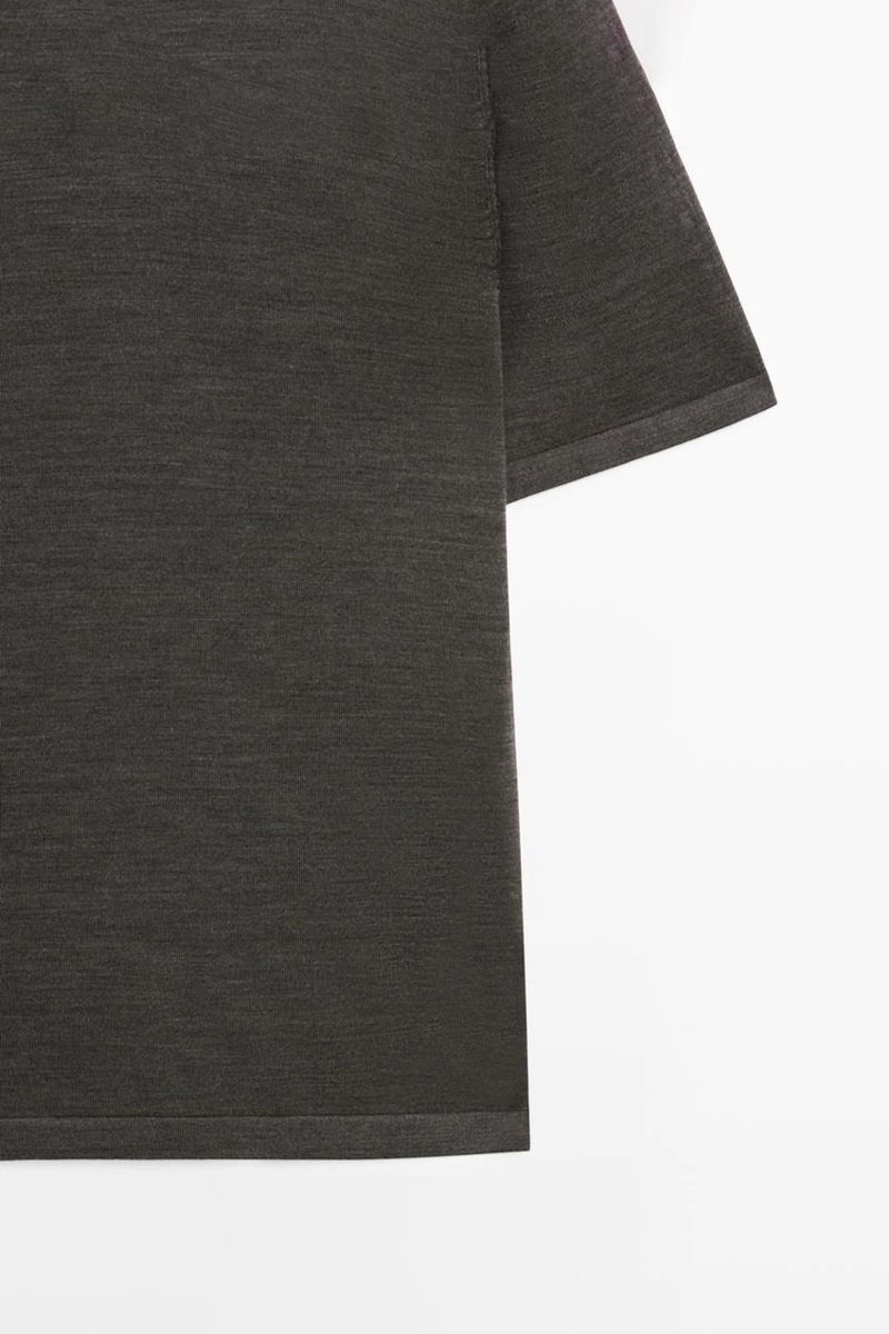 Вязанная футболка из шерстяной смеси