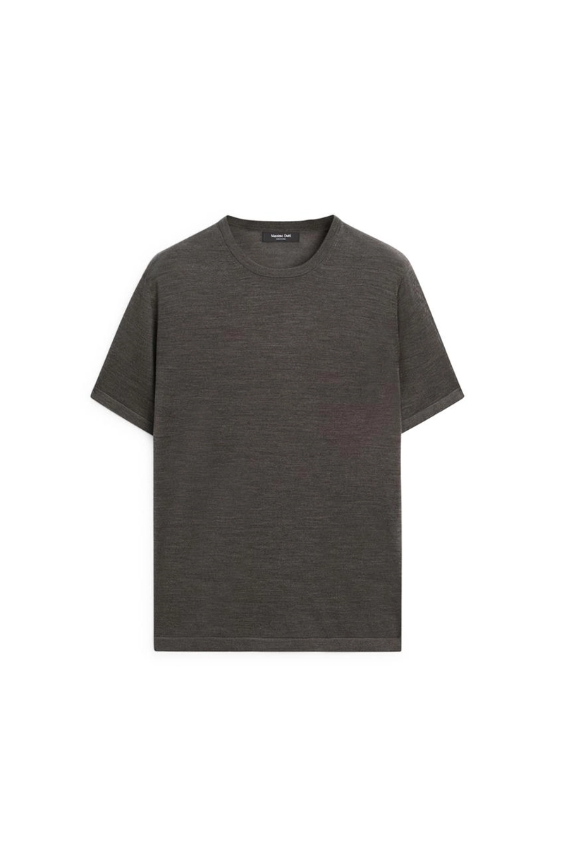 Вязанная футболка из шерстяной смеси