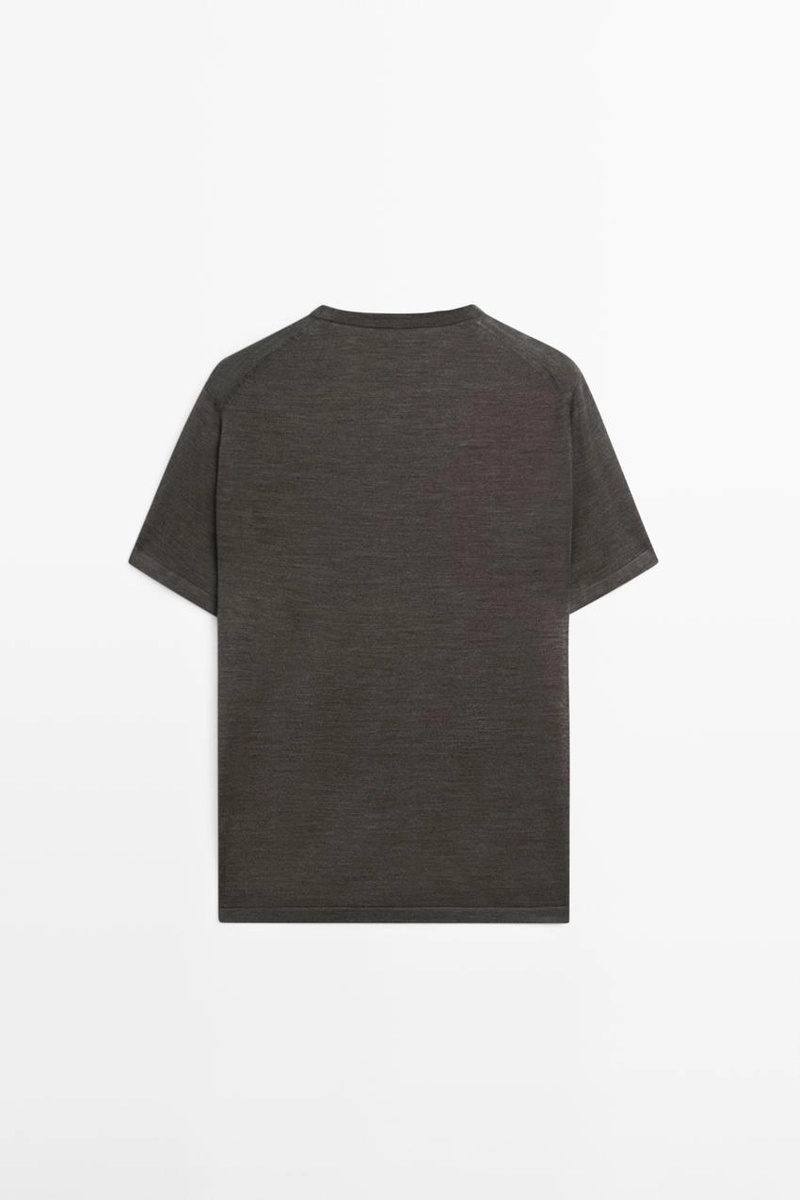 Вязанная футболка из шерстяной смеси