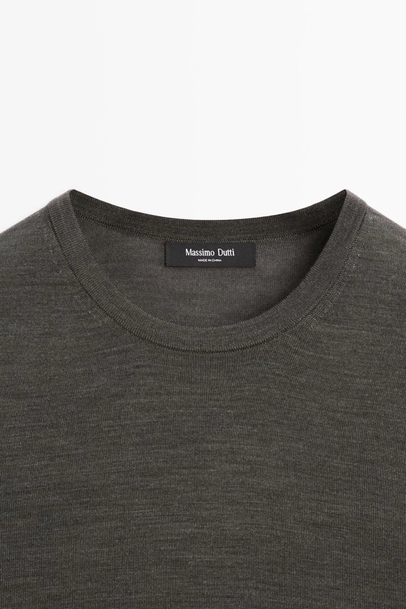 Вязанная футболка из шерстяной смеси