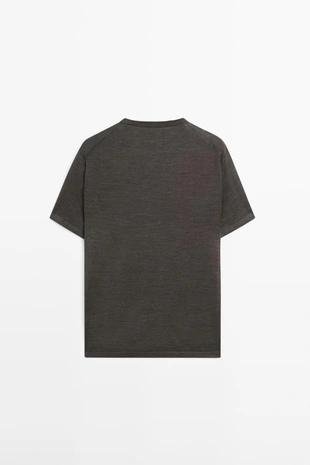 Вязанная футболка из шерстяной смеси- Заказать в России