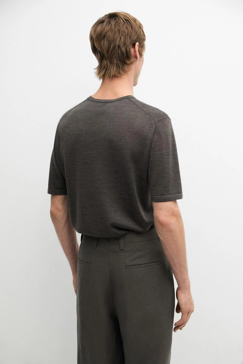 Вязанная футболка из шерстяной смеси