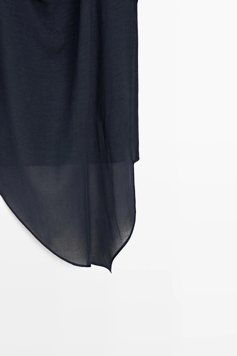 Топ из льняно-хлопковой ткани с асимметричным кроем