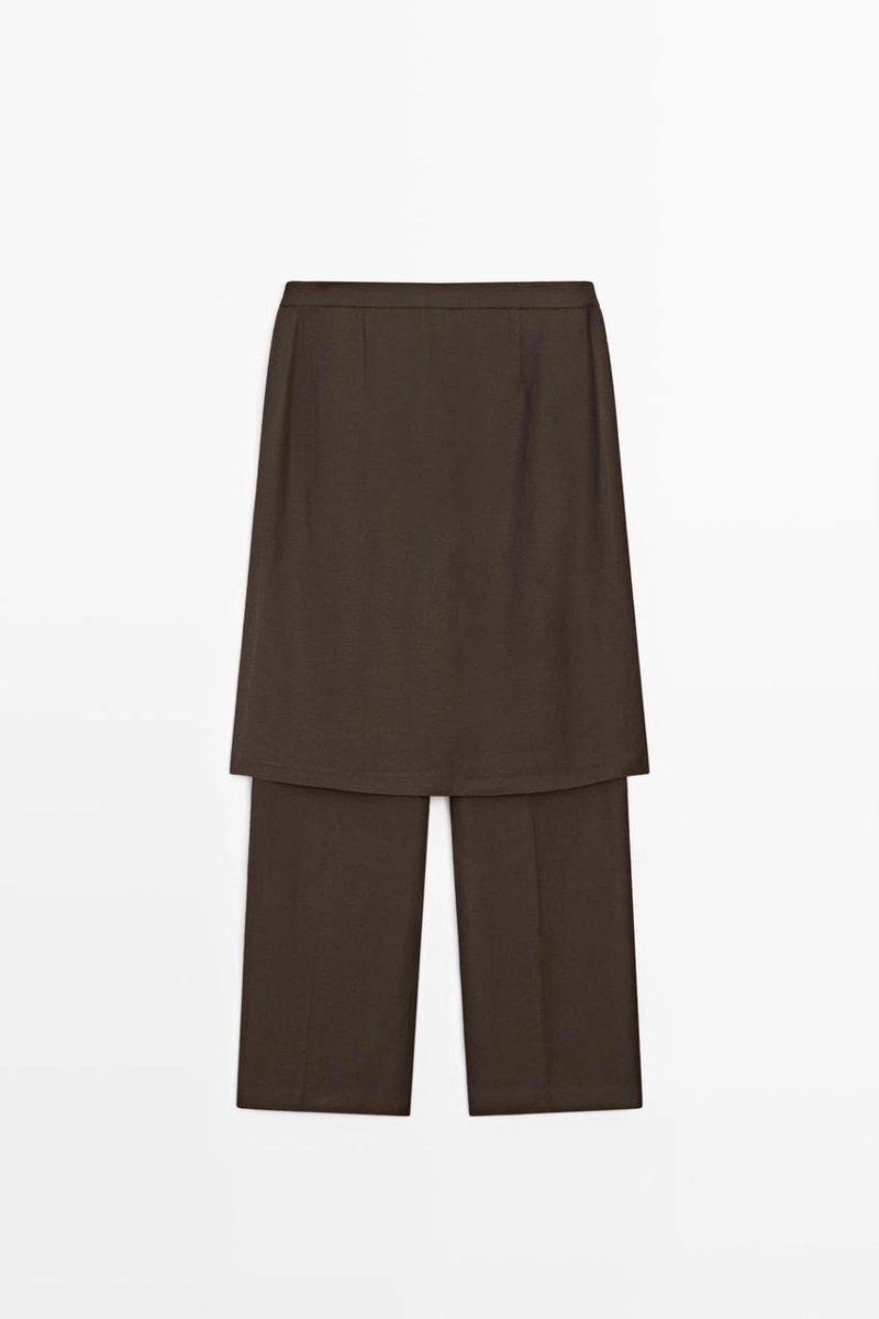 Брюки-юбка на запах из шелковой ткани