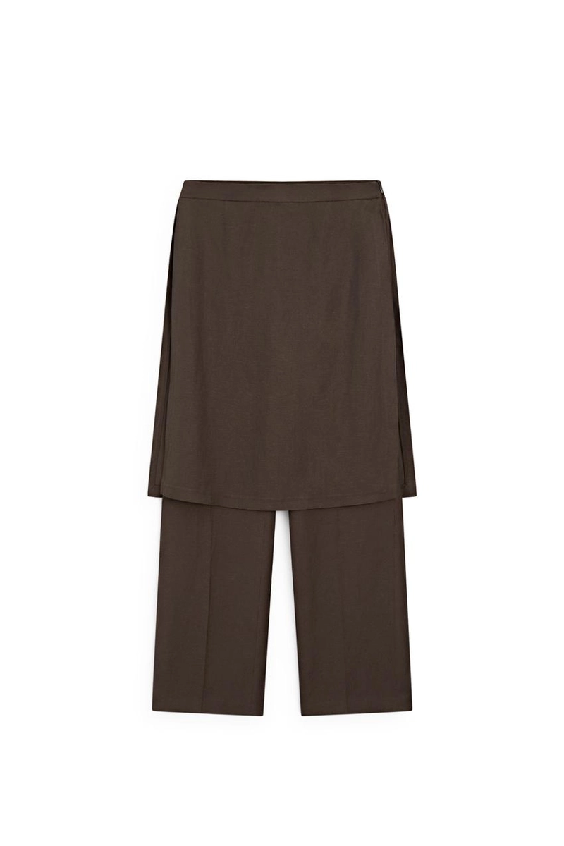 Брюки-юбка на запах из шелковой ткани