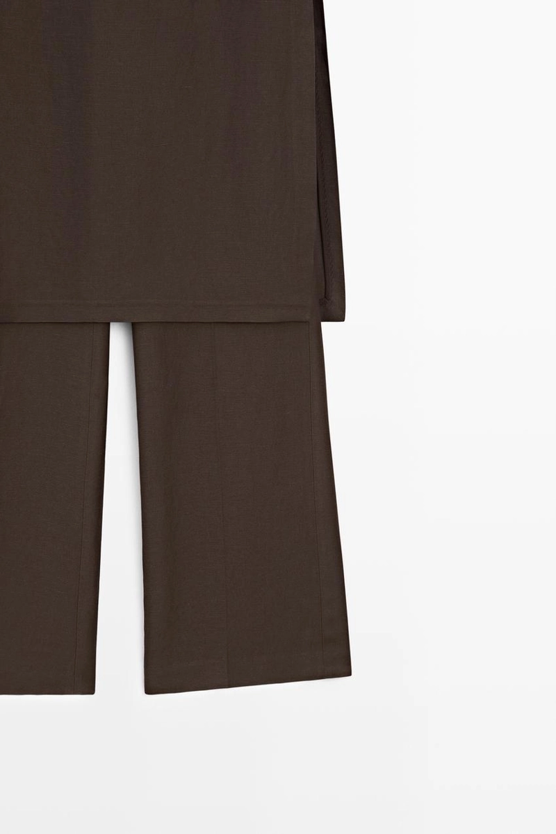 Брюки-юбка на запах из шелковой ткани