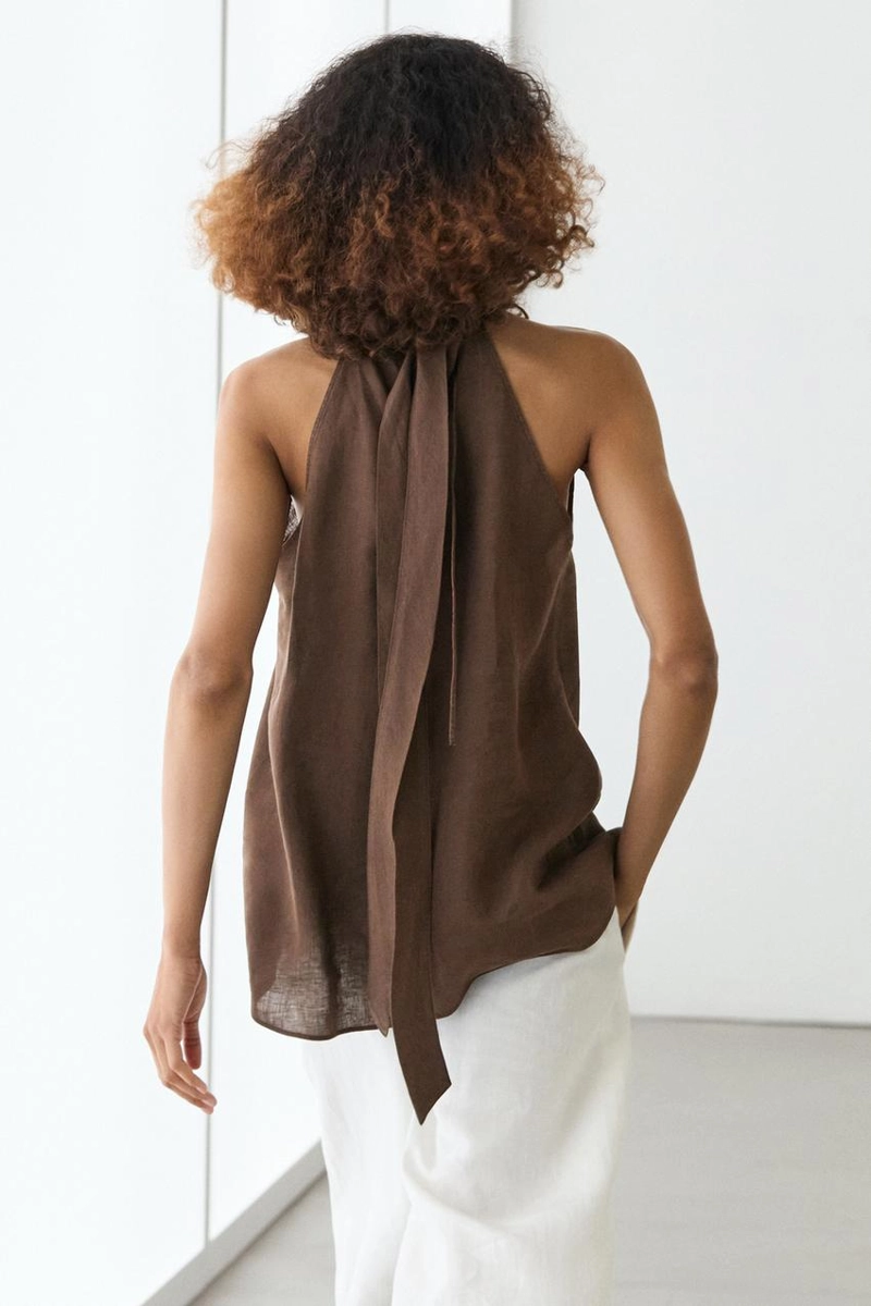 Топ на завязках из льна