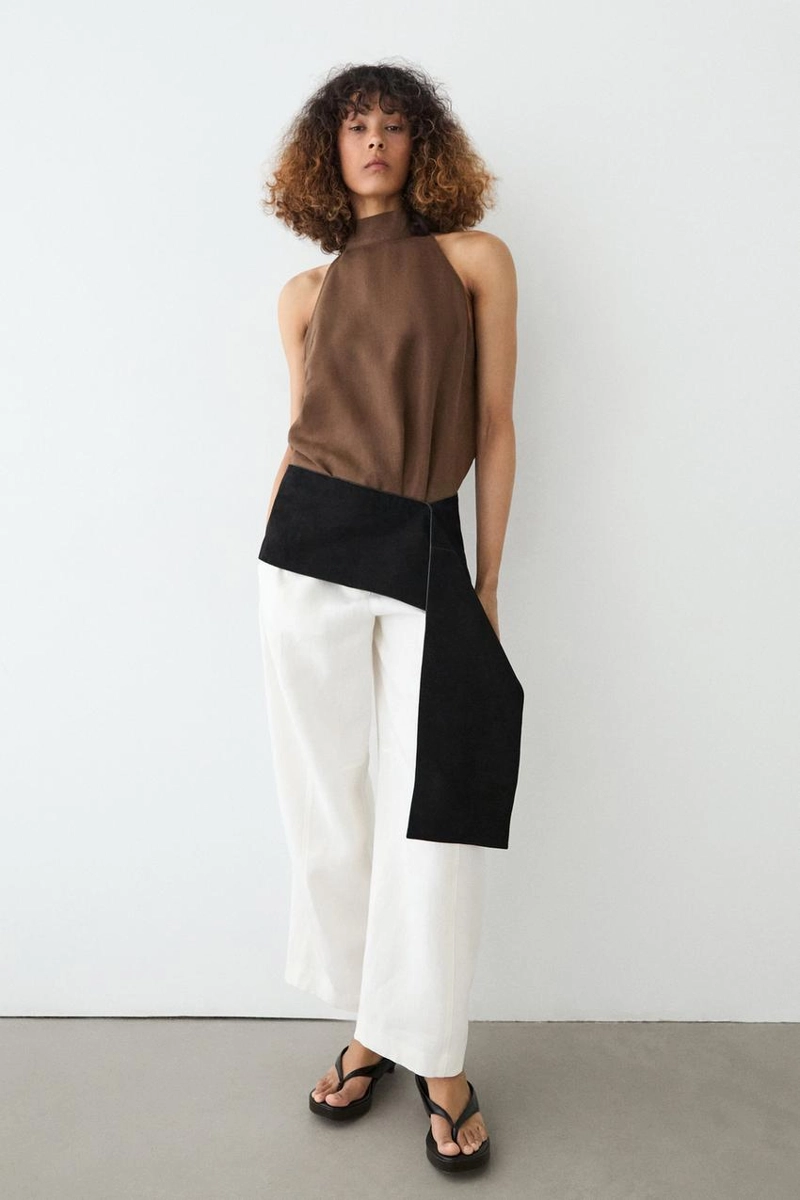 Топ на завязках из льна