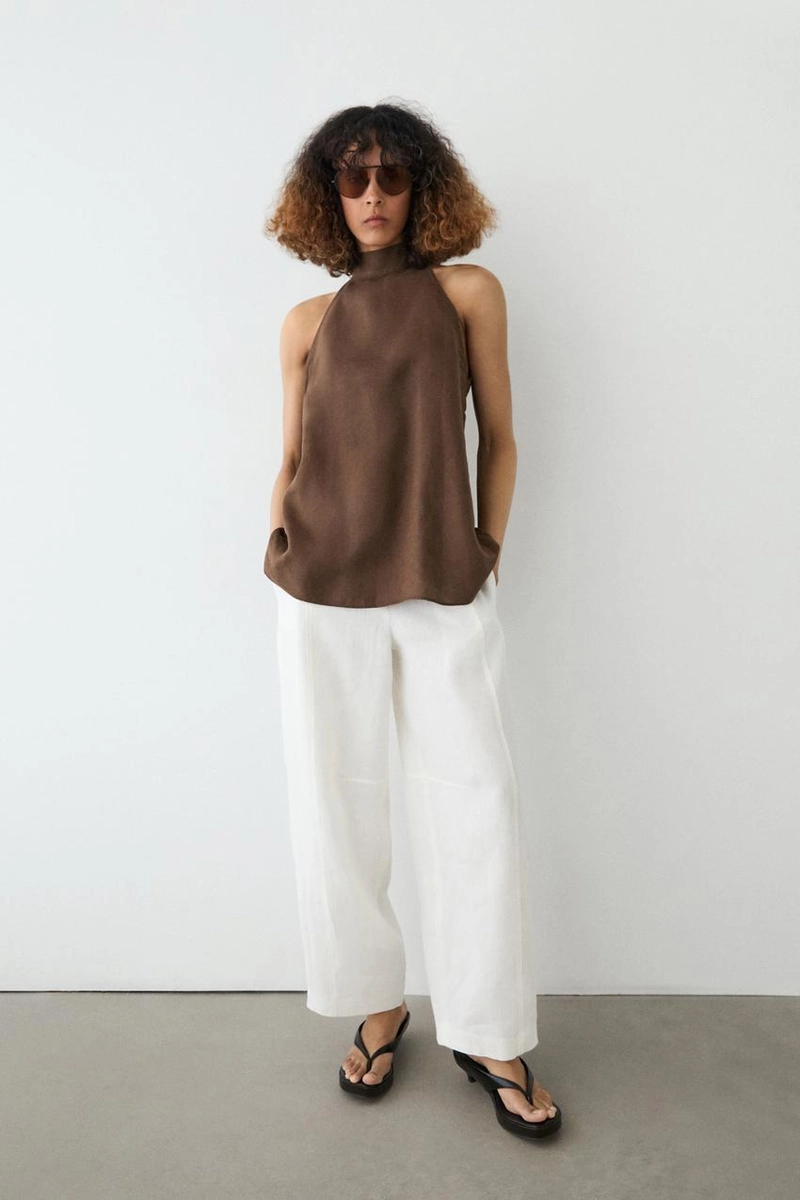 Топ на завязках из льна