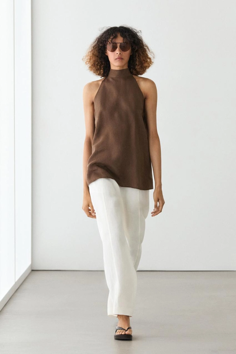 Топ на завязках из льна