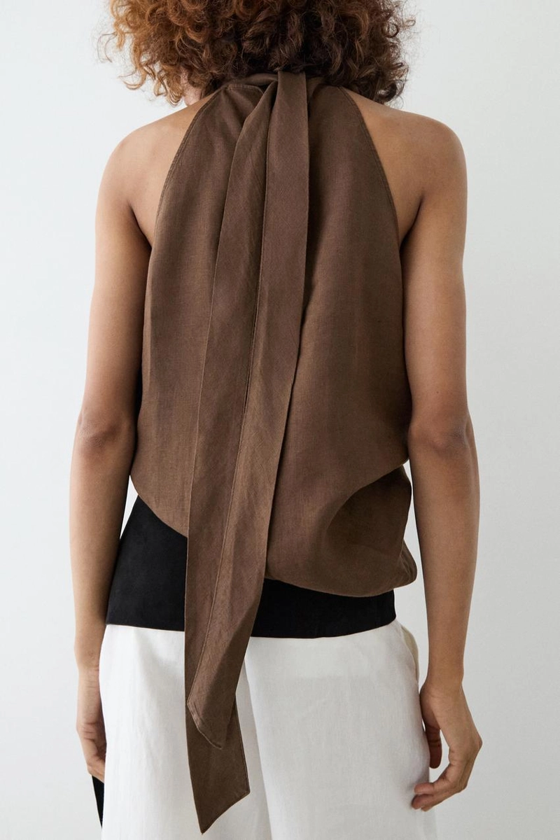 Топ на завязках из льна