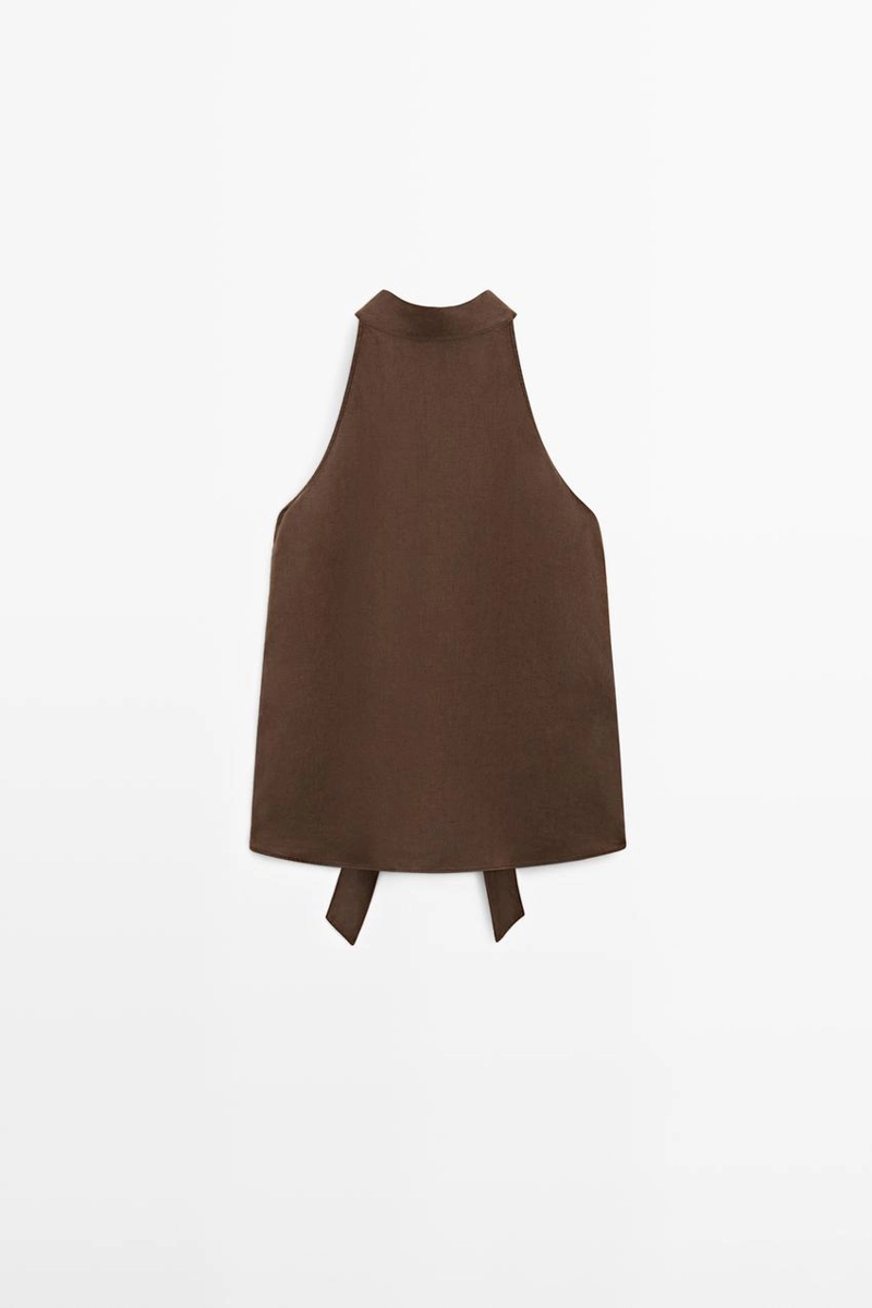 Топ на завязках из льна