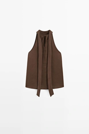 Топ на завязках из льна- Заказать в России