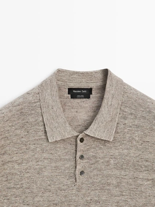 Поло из 100% льна с меланжевым эффектом- Заказать в России