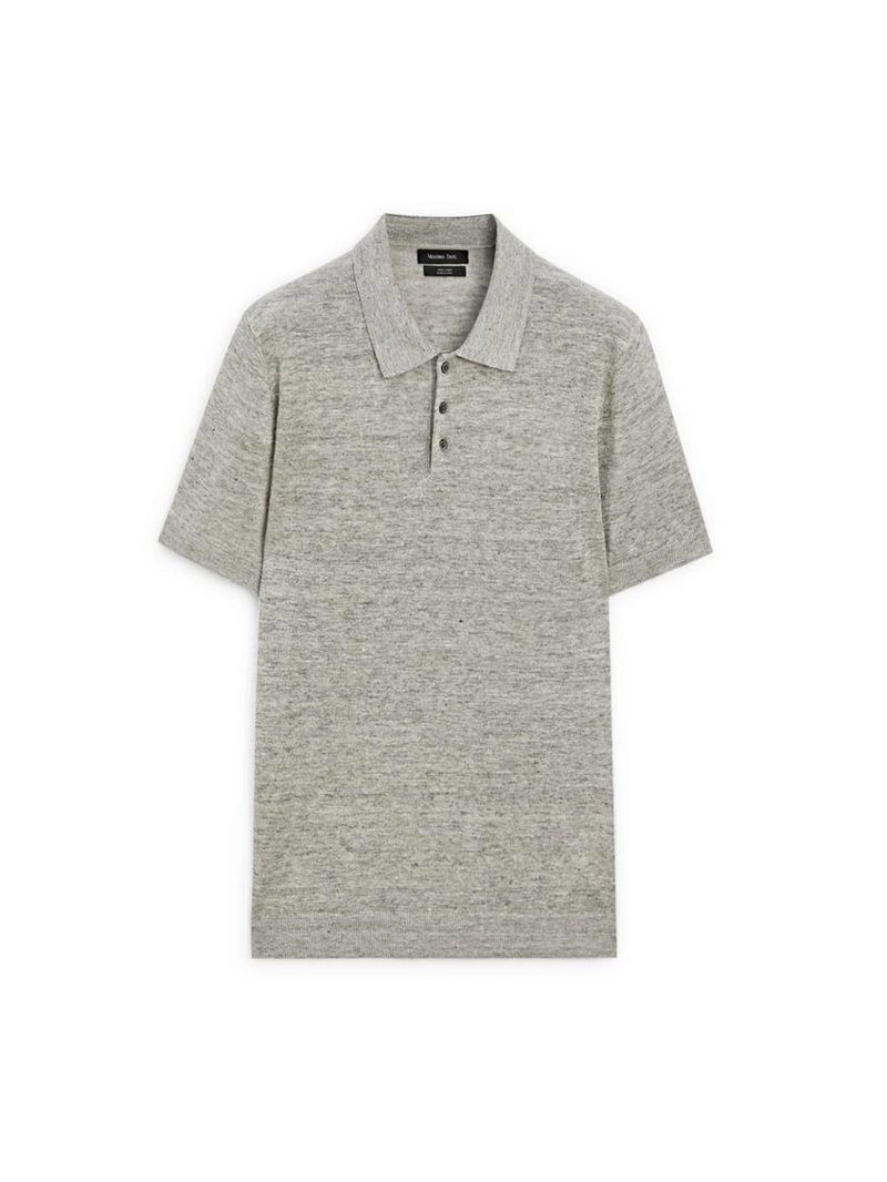 Поло из 100% льна с меланжевым эффектом