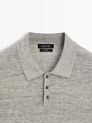 Поло из 100% льна с меланжевым эффектом- Заказать в России