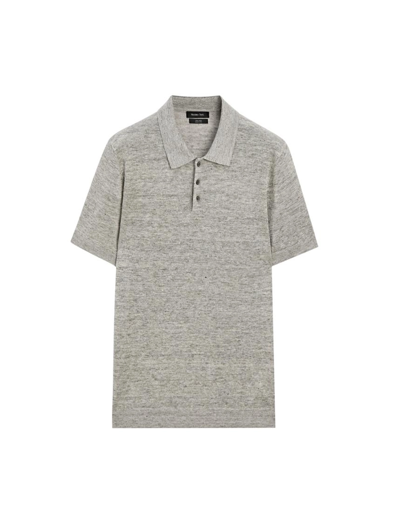 Поло из 100% льна с меланжевым эффектом