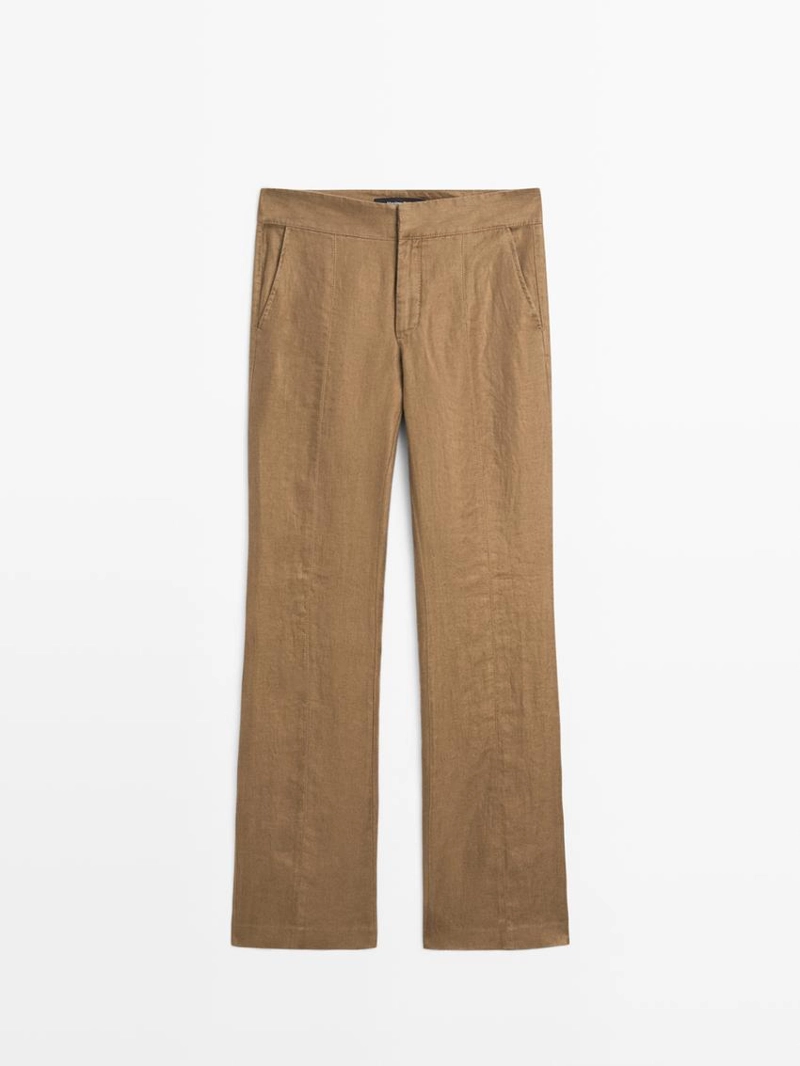 Брюки с завышенной посадкой из 100% льна
