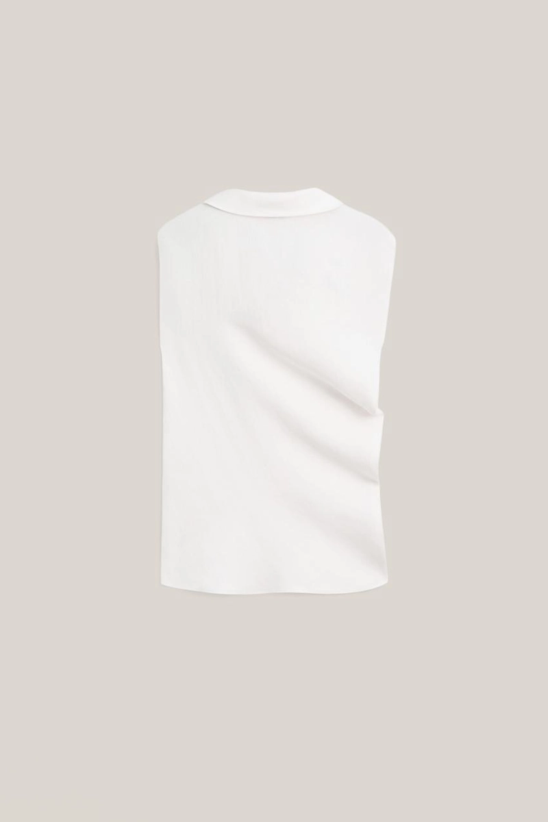 100% льняной асимметричный топ с воротником хомут - лимитированная коллекция