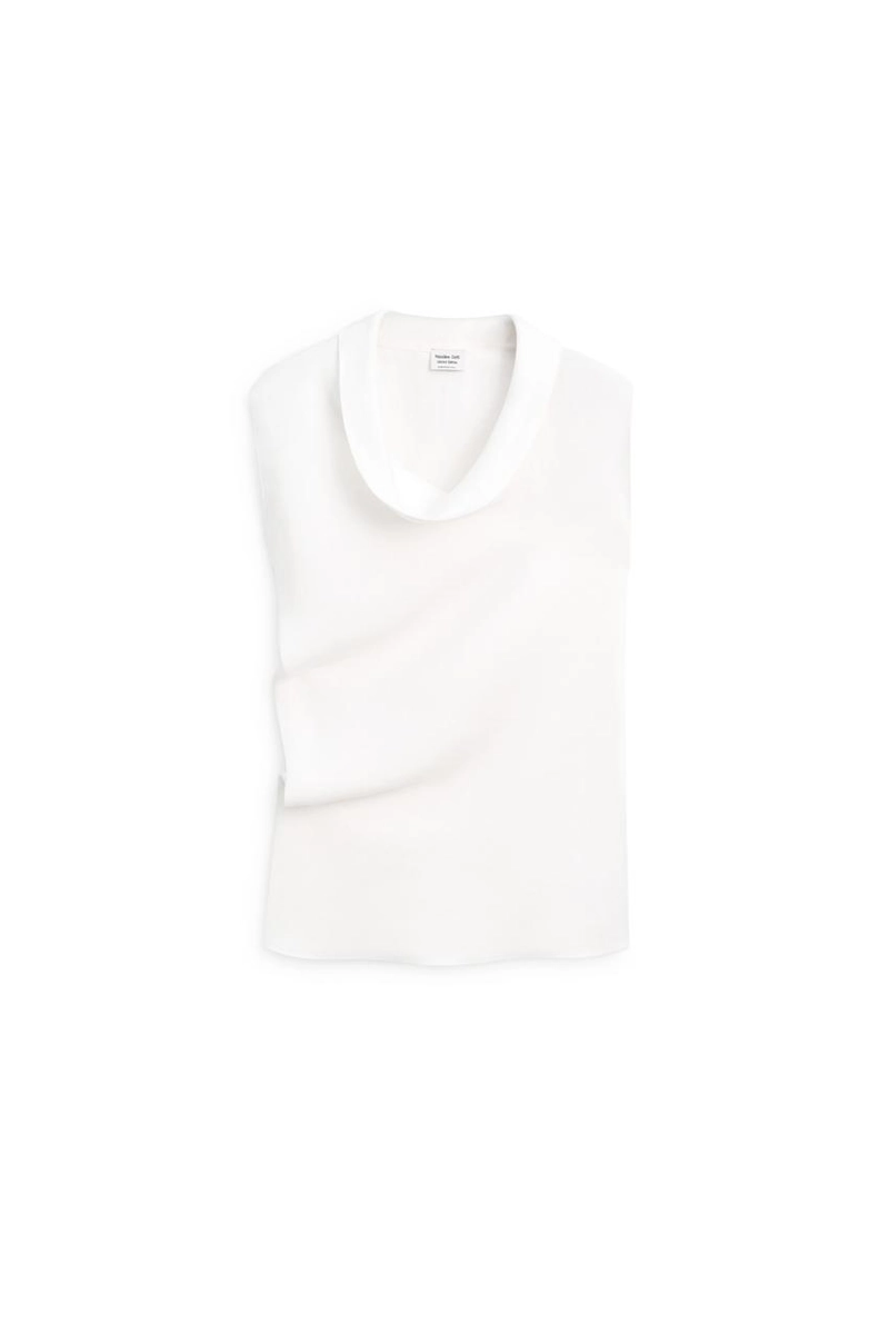 100% льняной асимметричный топ с воротником хомут - лимитированная коллекция