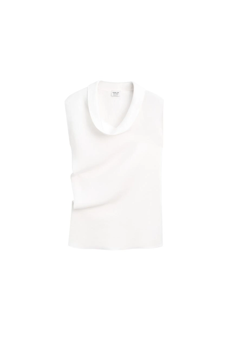 100% льняной асимметричный топ с воротником хомут - лимитированная коллекция