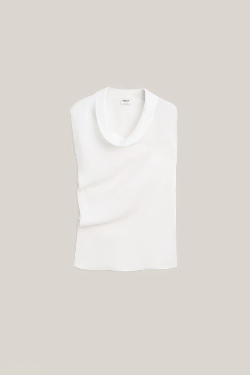 100% льняной асимметричный топ с воротником хомут - лимитированная коллекция