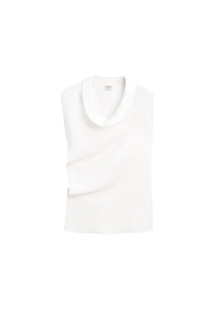 100% льняной асимметричный топ с воротником хомут - лимитированная коллекция- Заказать в России