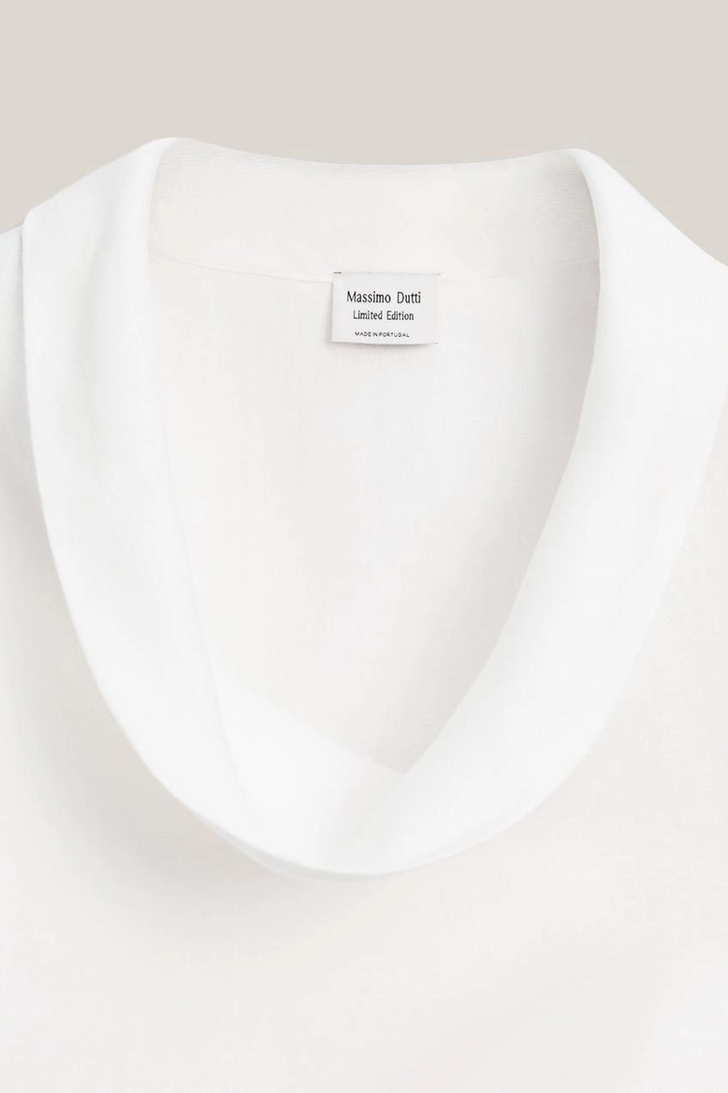 100% льняной асимметричный топ с воротником хомут - лимитированная коллекция