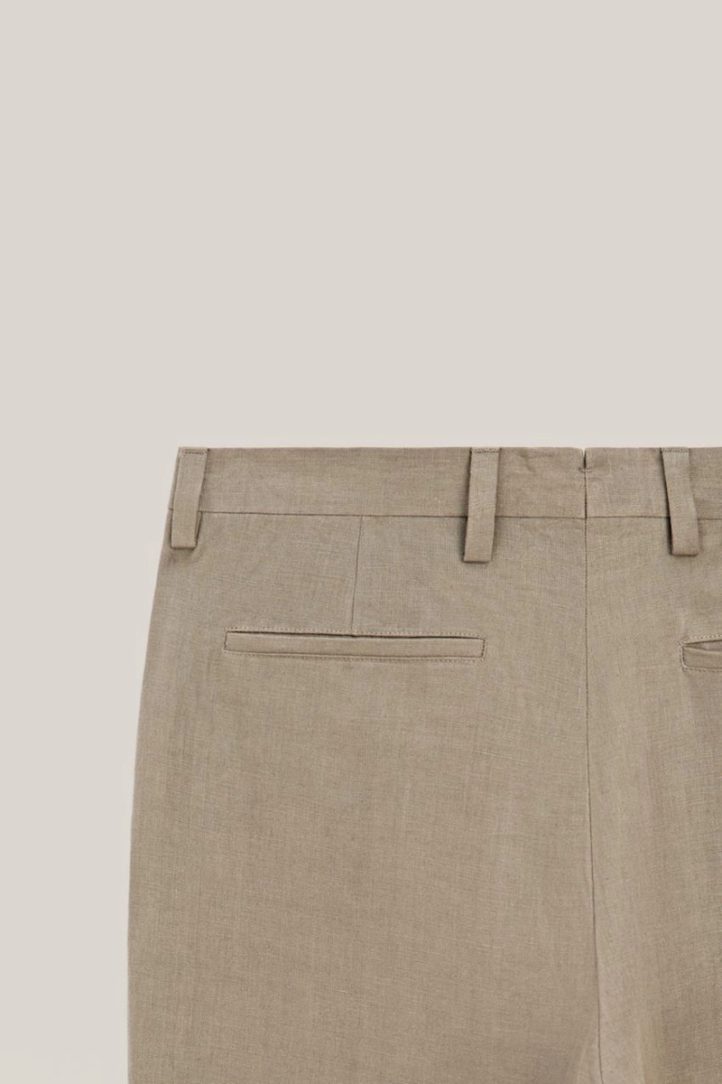 Льняные брюки с двойными вытачками - limited edition
