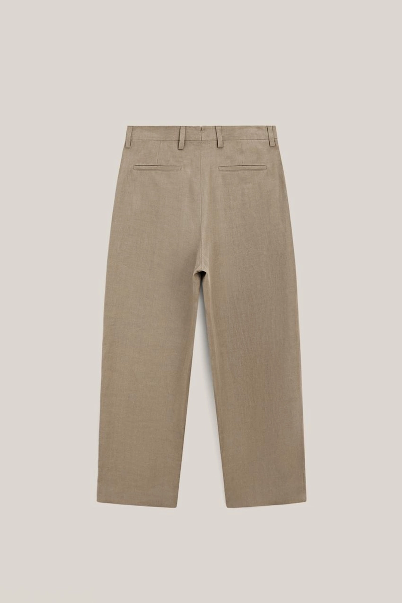 Льняные брюки с двойными вытачками - limited edition