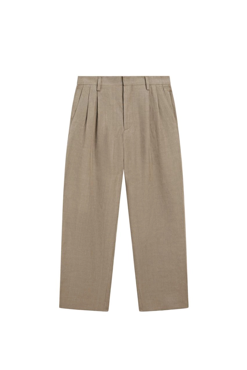Льняные брюки с двойными вытачками - limited edition