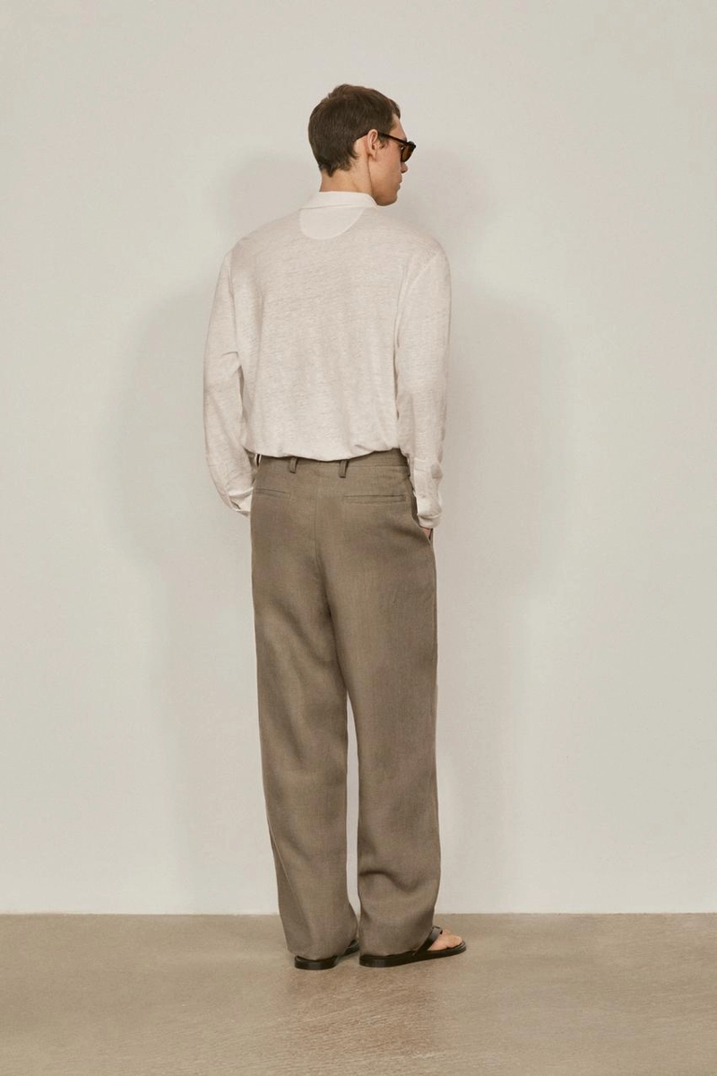 Льняные брюки с двойными вытачками - limited edition