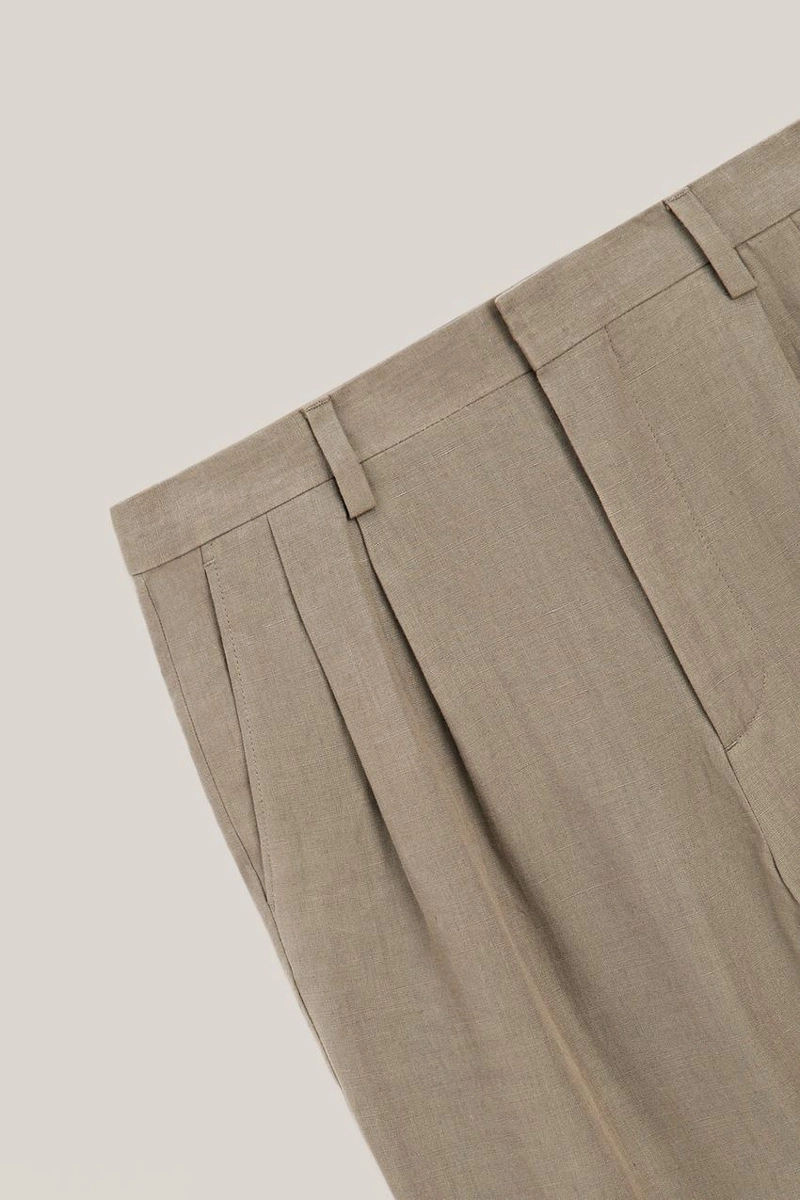 Льняные брюки с двойными вытачками - limited edition