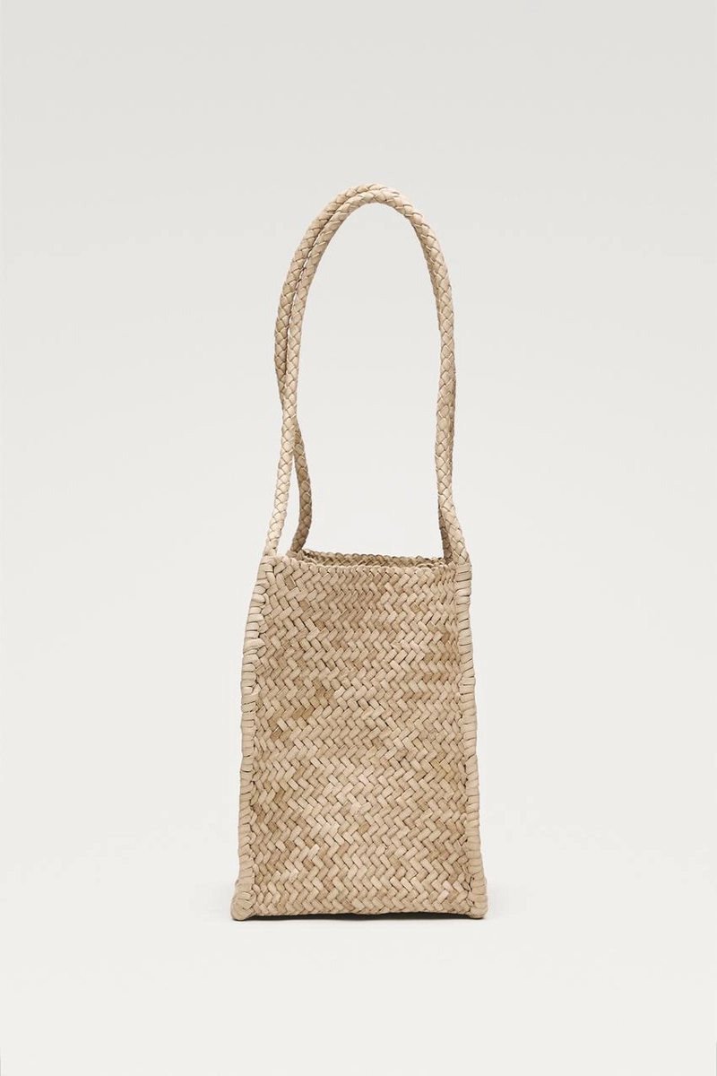 Сумка-ведро из плетеной кожи нубука