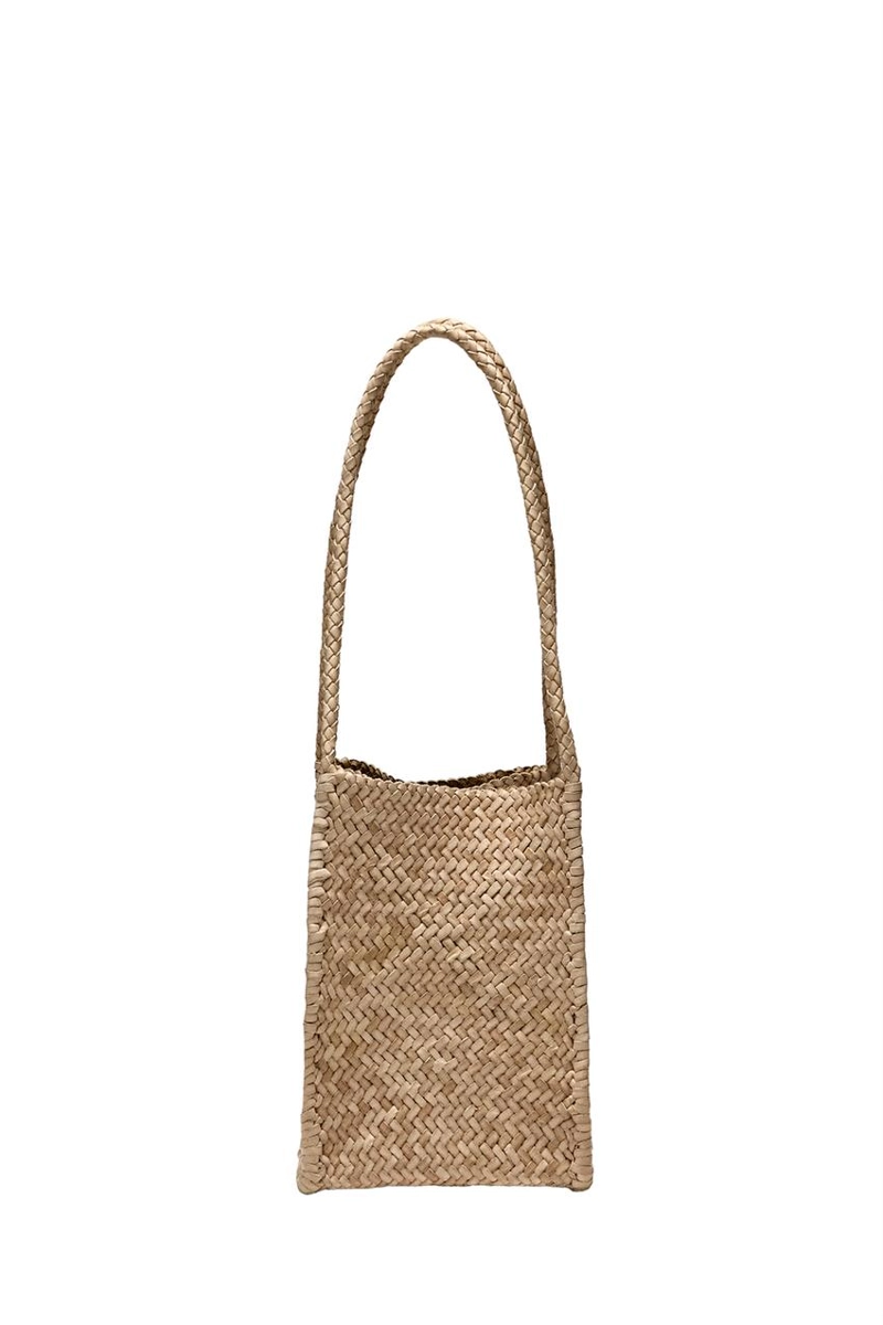 Сумка-ведро из плетеной кожи нубука