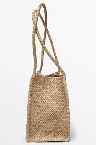 Сумка-ведро из плетеной кожи нубука- Заказать в России