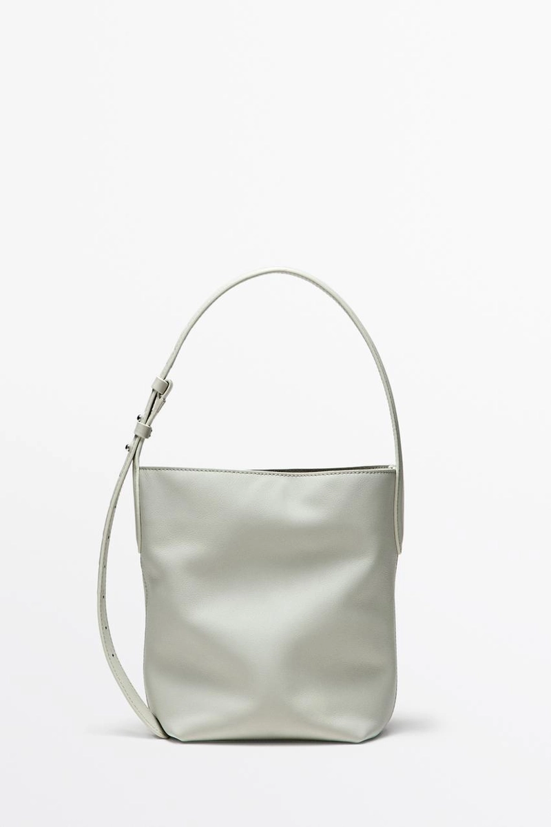 Мини-ведро из натуральной кожи наппа