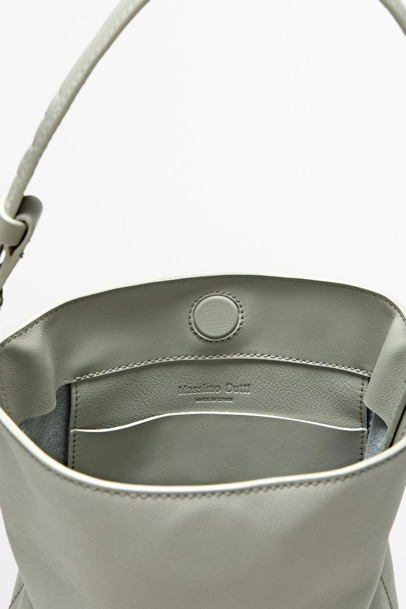 Мини-ведро из натуральной кожи наппа