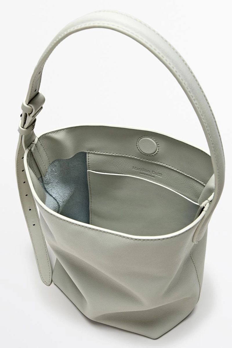 Мини-ведро из натуральной кожи наппа